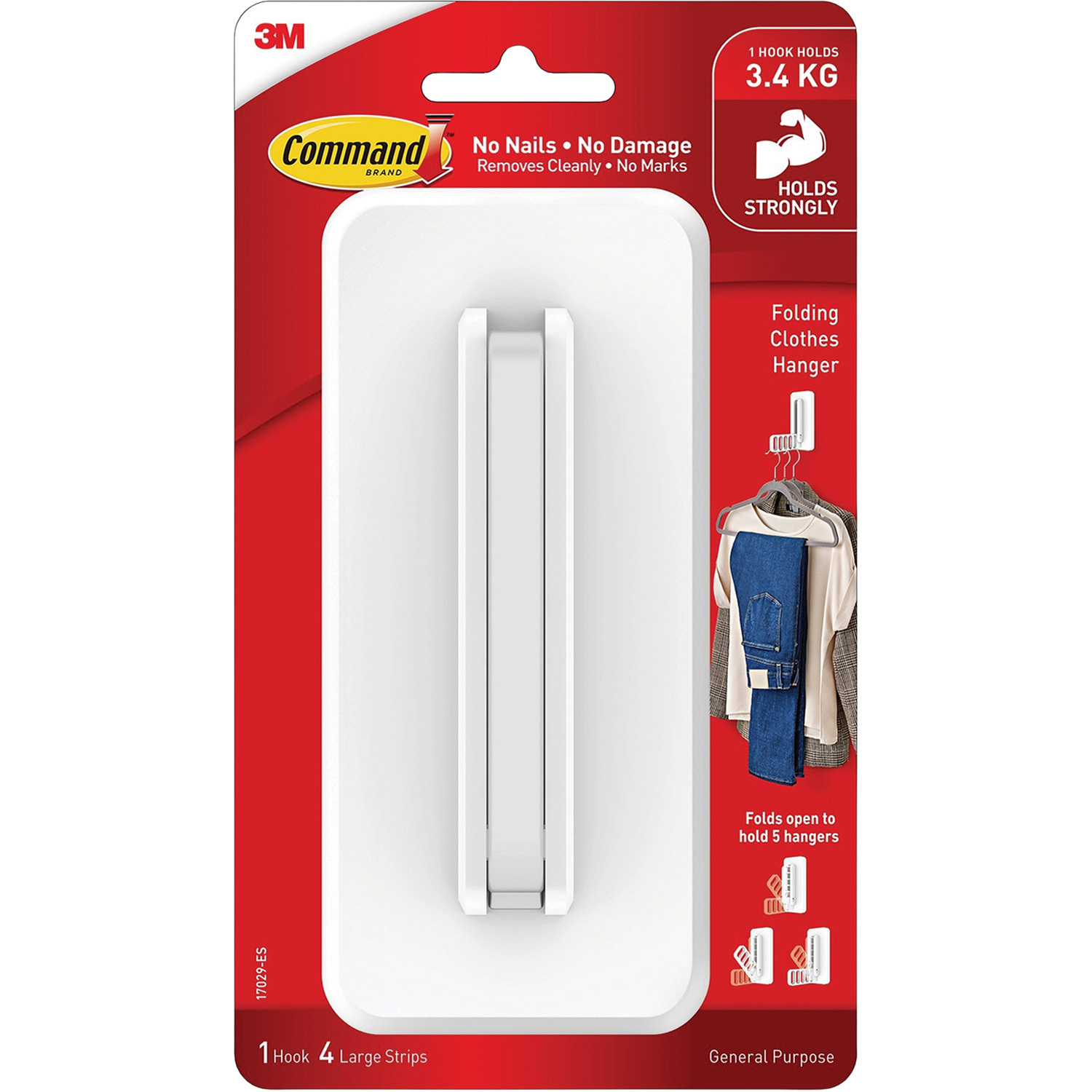 Folding Clothes Hanger Hook White