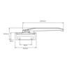 Window Handle Wedgeless Low Profile Right-Hand Sub Fix 93mm Black