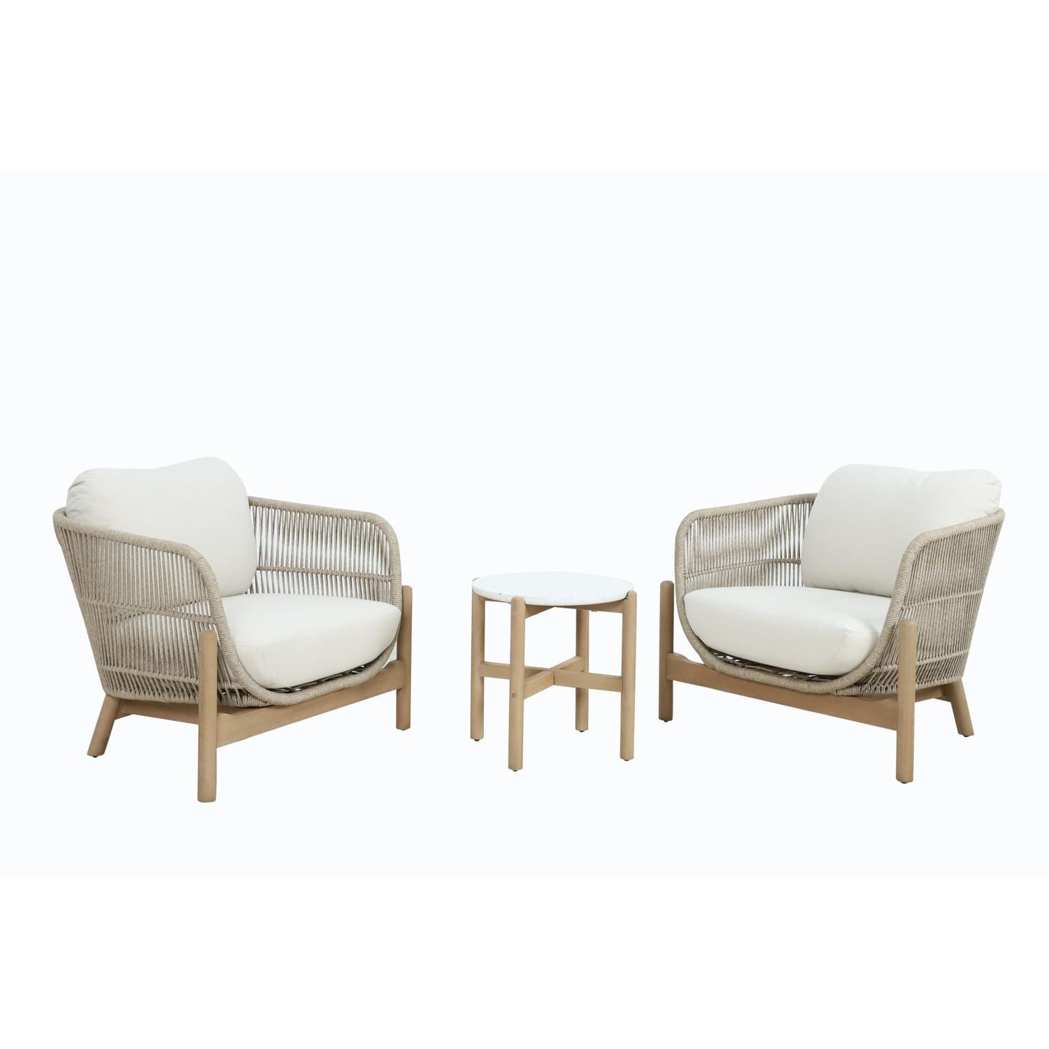 Outdoor Lounge Setting 3 Piece Seats 2