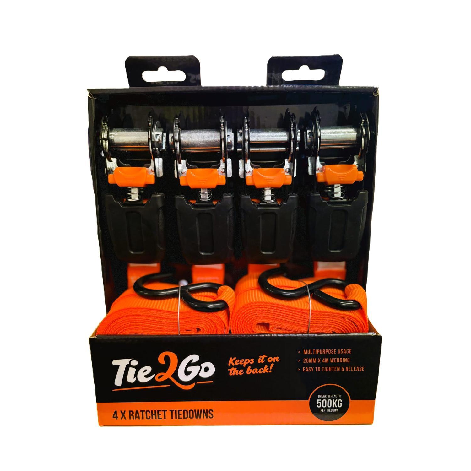 Ratchet Tiedowns Quad Pack 25mm x 4m