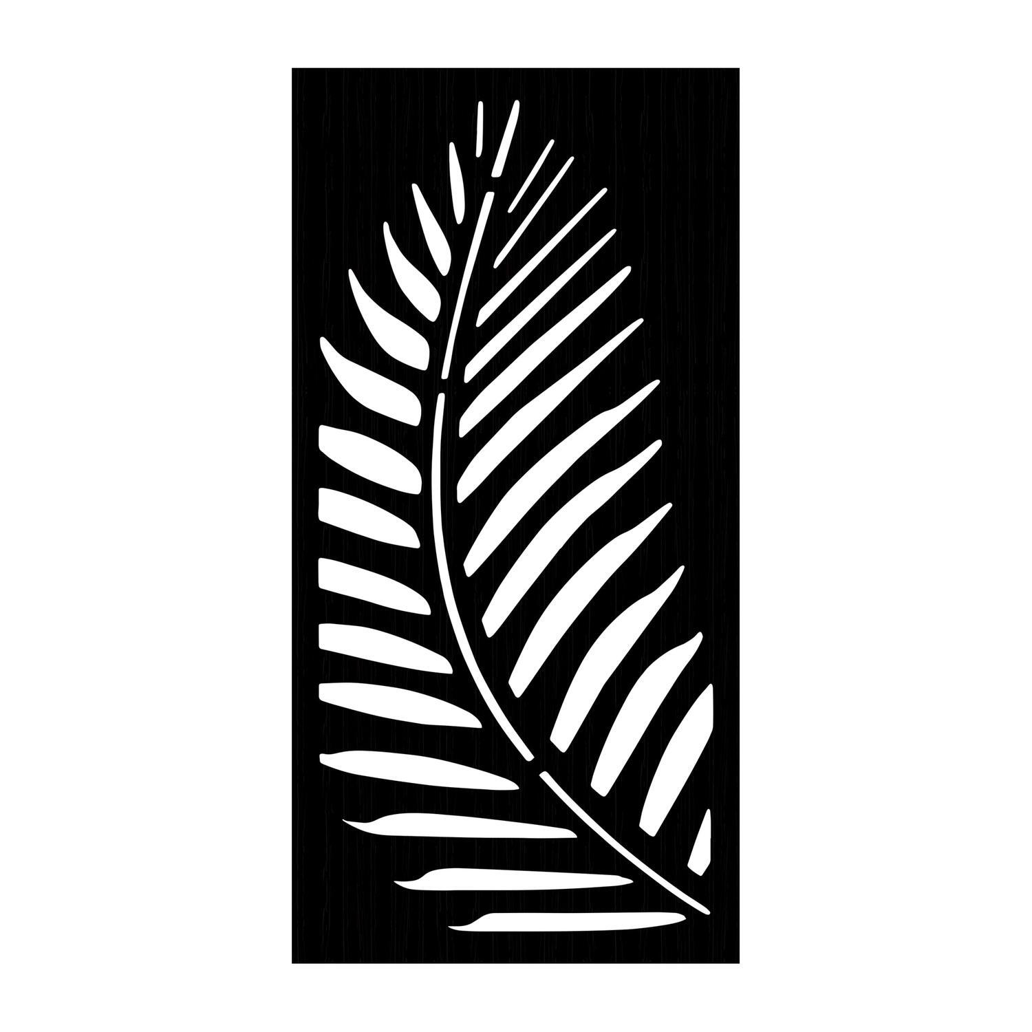 Fern Decorative Screen 900 x 1800mm WPC Black