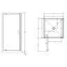 2 Sided Corner Mould Acrylic Shower 1000 x 1000 x 2015mm Chrome