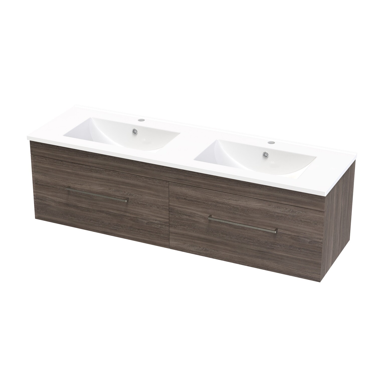 Product Title* Cashmere Single Drawer Double Bowl Wall Hung Vanity