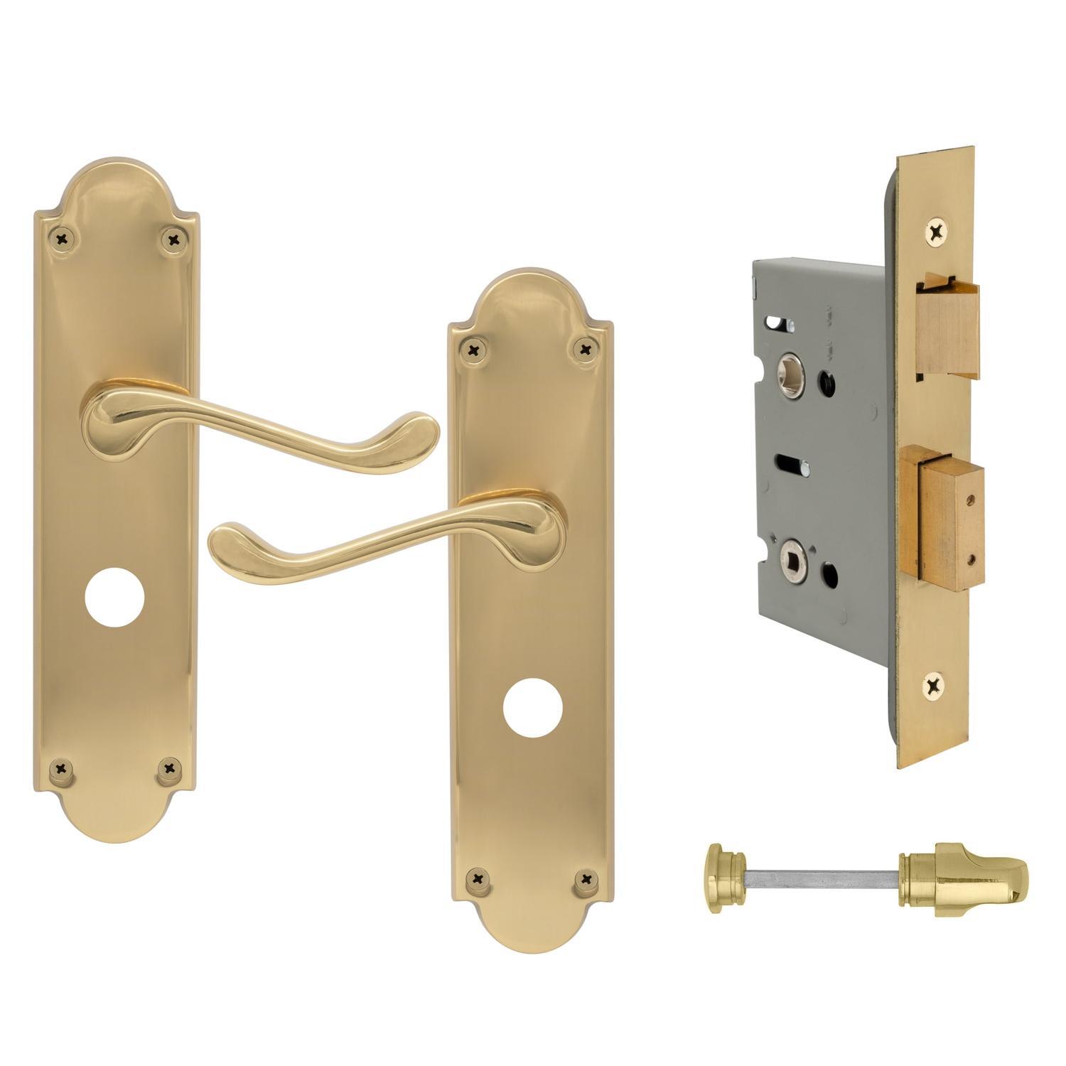 York Victorian Longplate Privacy Set Polished Brass