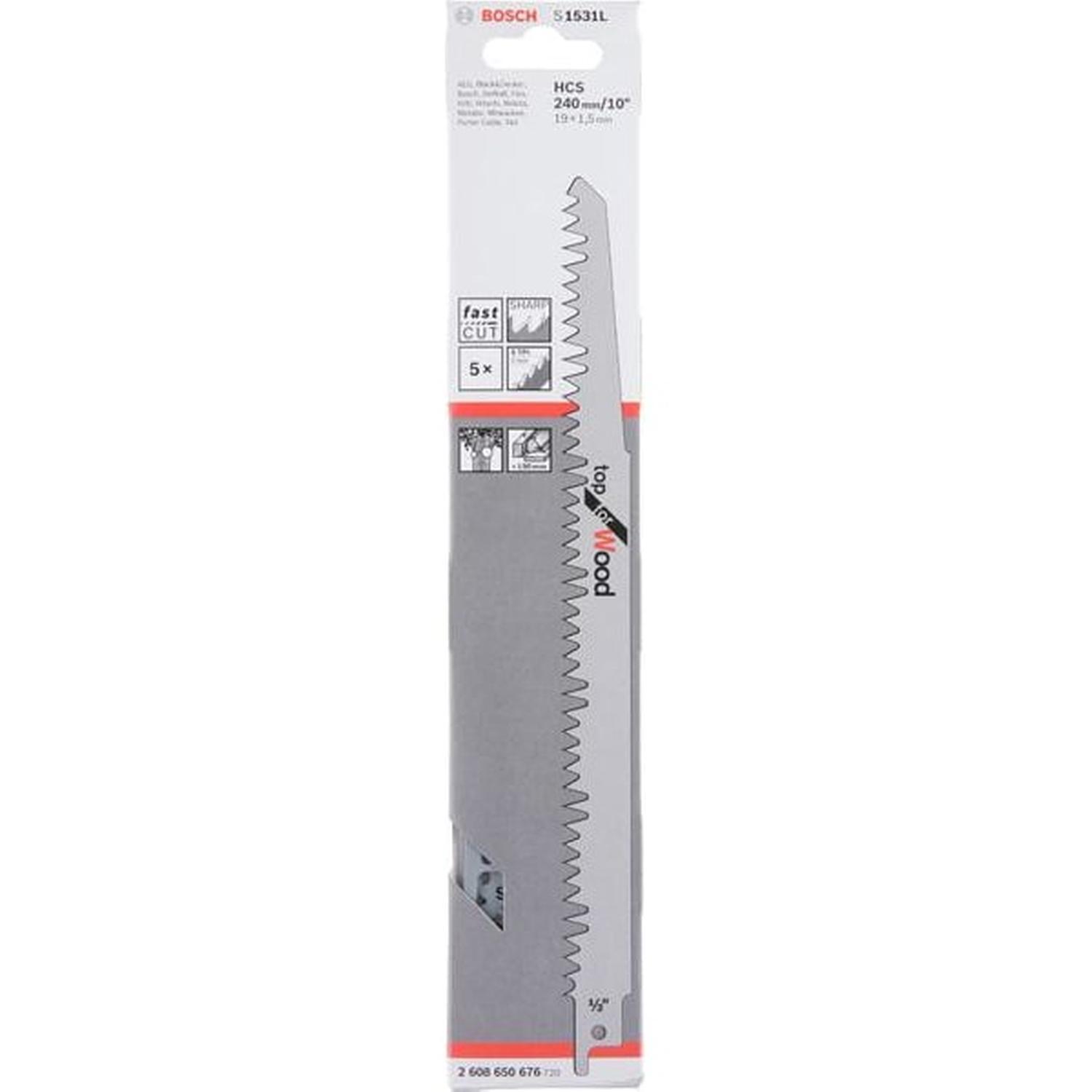 Recip Blade Specialist Wood 5PK 240mm