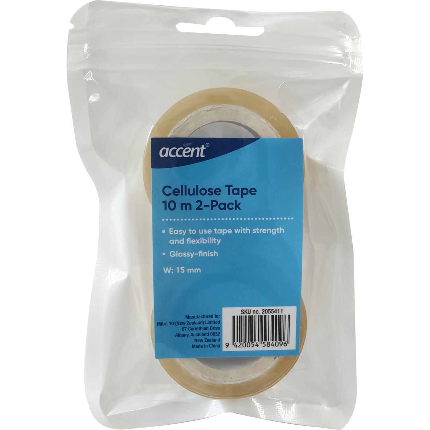 Cellulose Tape Accent 15mm x 10m Clear