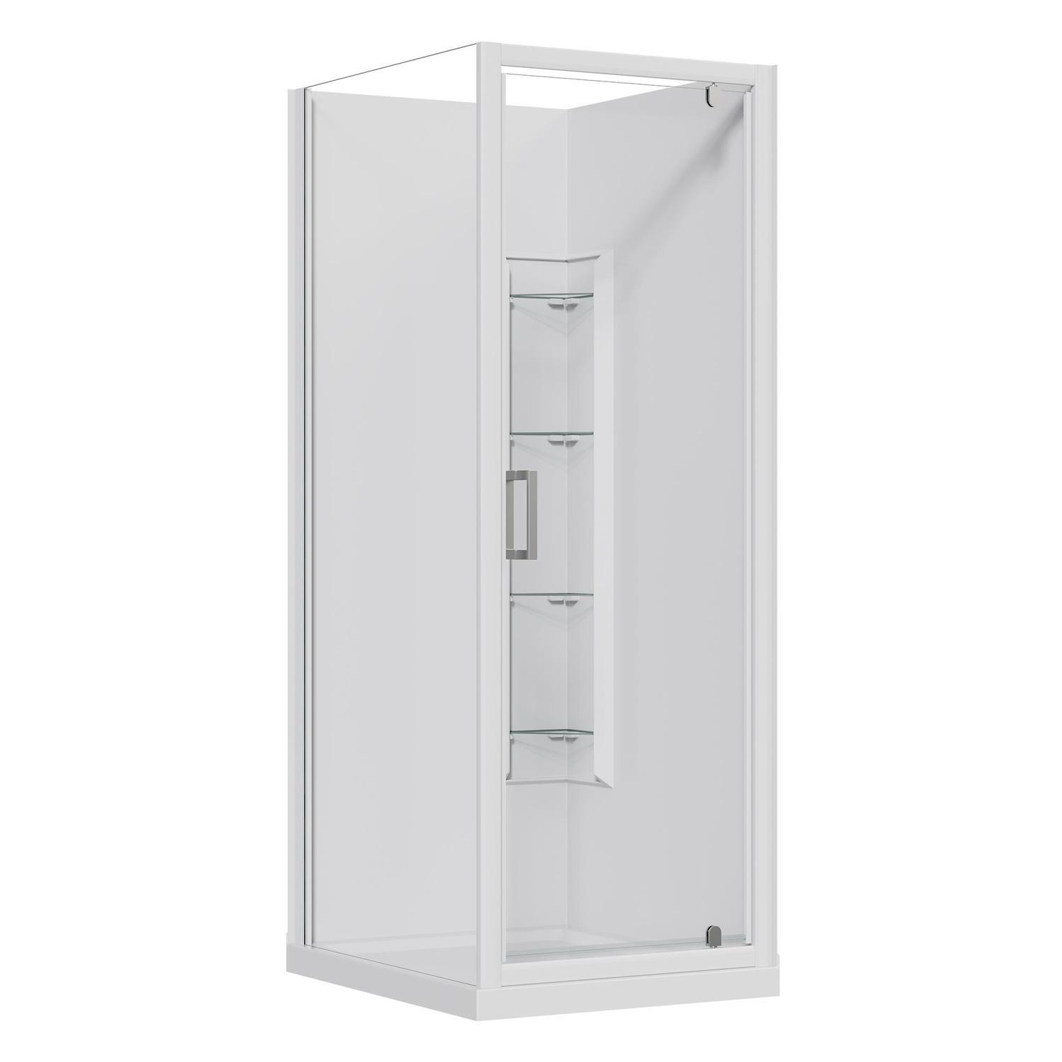 2 Sided Corner Mould Acrylic Shower RH 750 x 900 x 2015mm White