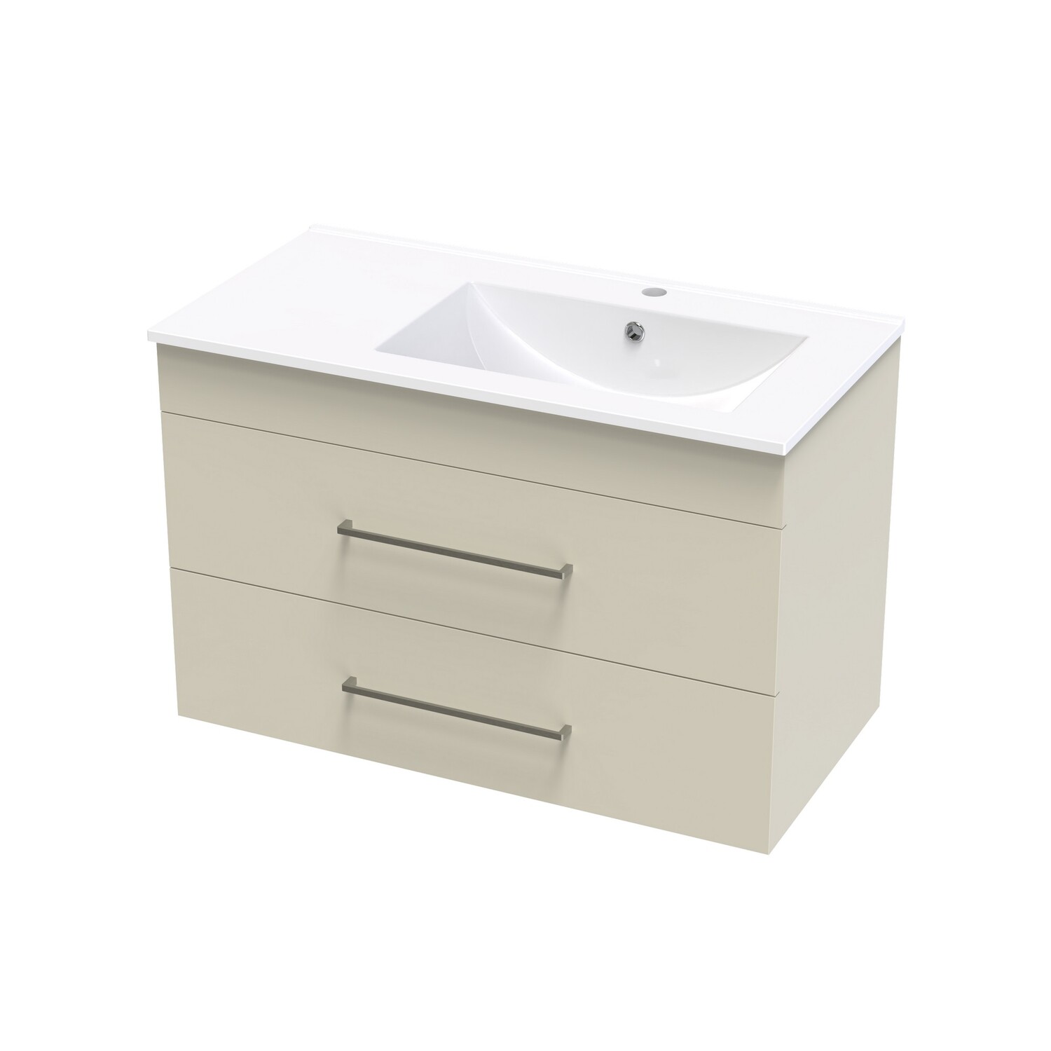Cashmere Valley 900 Right Hand Bowl Double Drawer Wall Colour