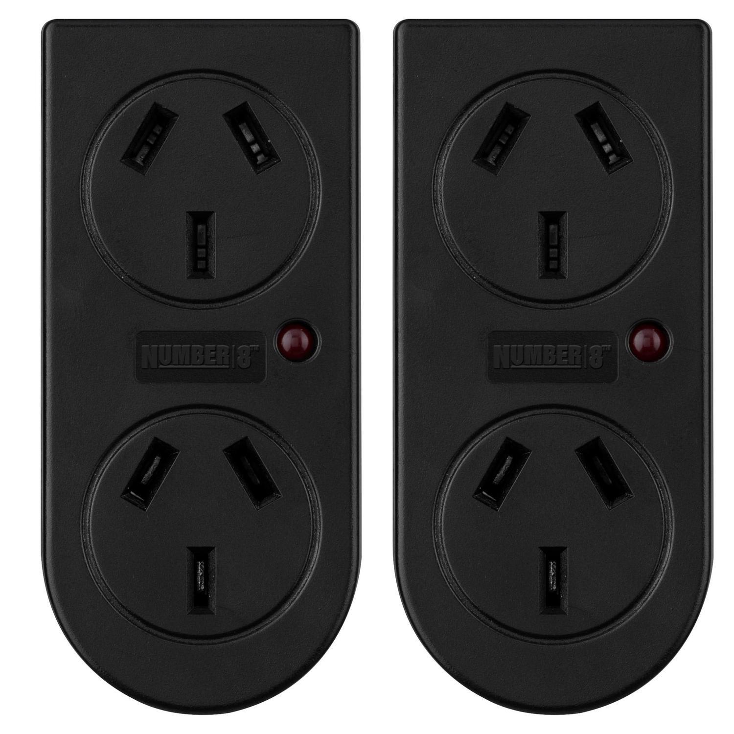 Vertical Double Adaptor 2 Pack Black