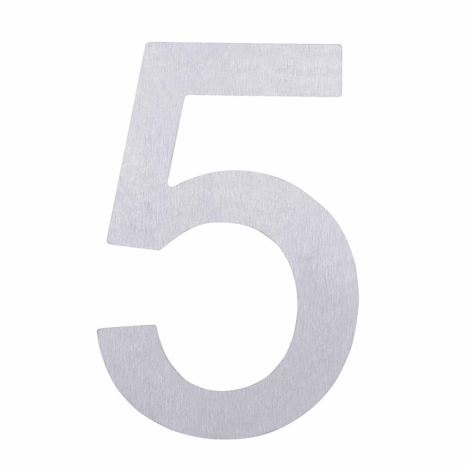 Adhesive Stainless Steel Numeral #5