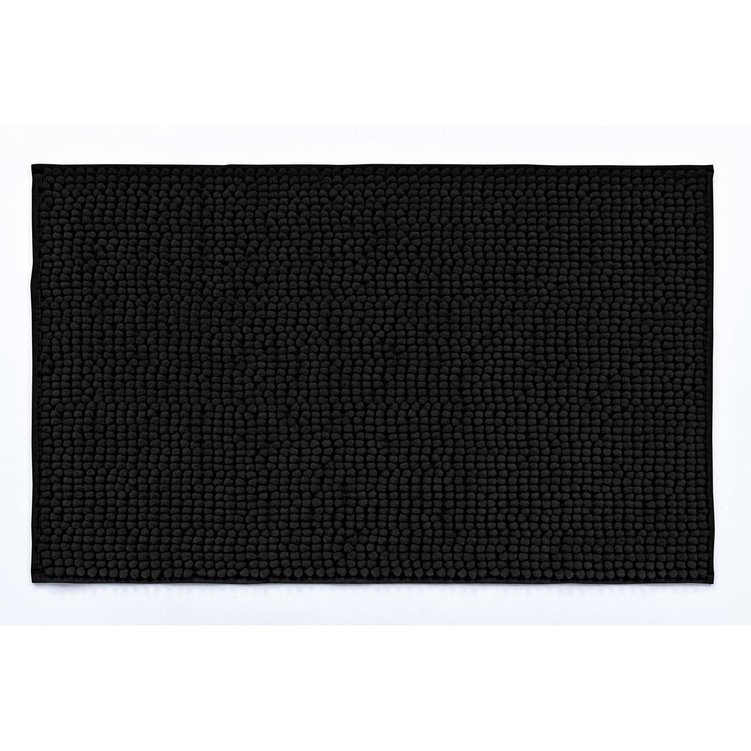 Amelia Chenille Bath Mat  Black