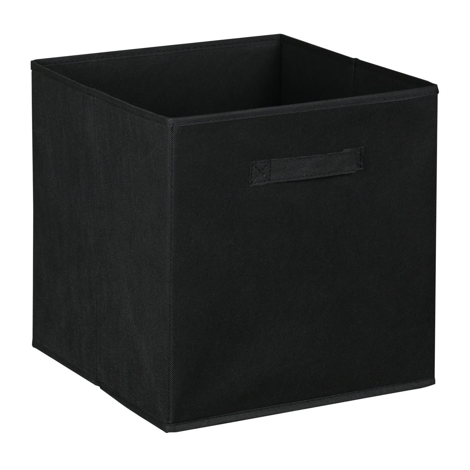 Luxe Fabric Cube H: 330 mm, W: 330 mm, D: 330 mm Black