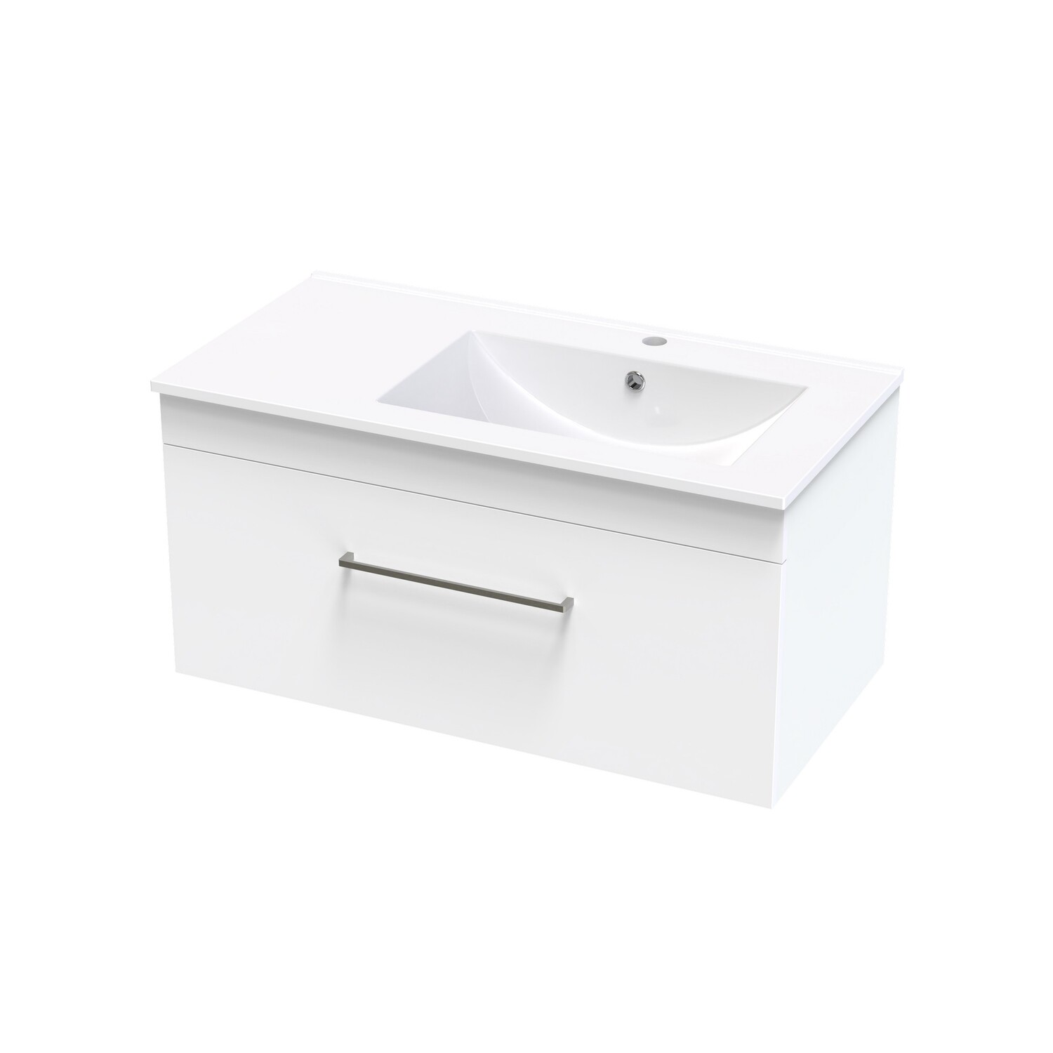 Cashmere Valley 900 Right Hand Bowl Sng Drawer Ultra Gloss White