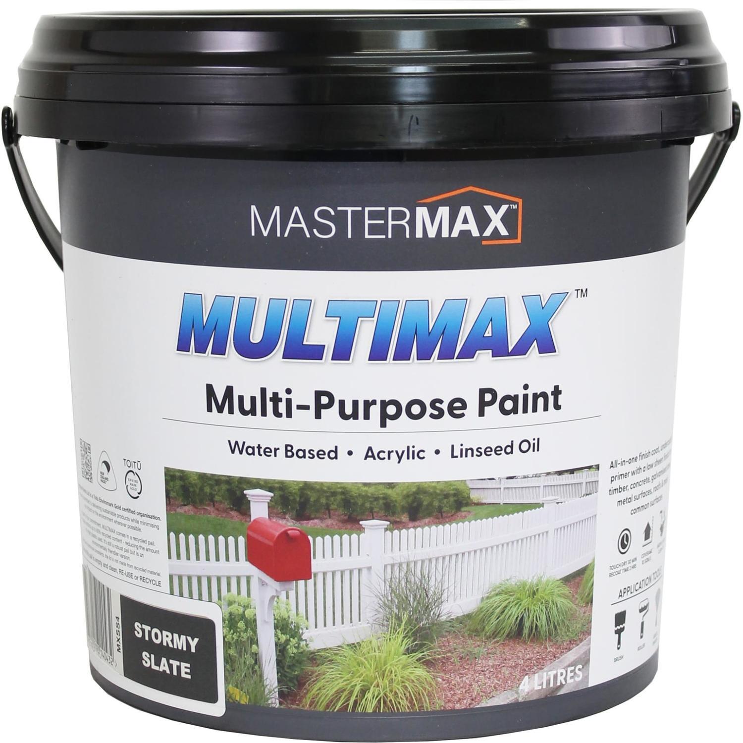 Multi-Purpose Paint Water Based Acrylic and Linseed Oil 4L Stormy Slate