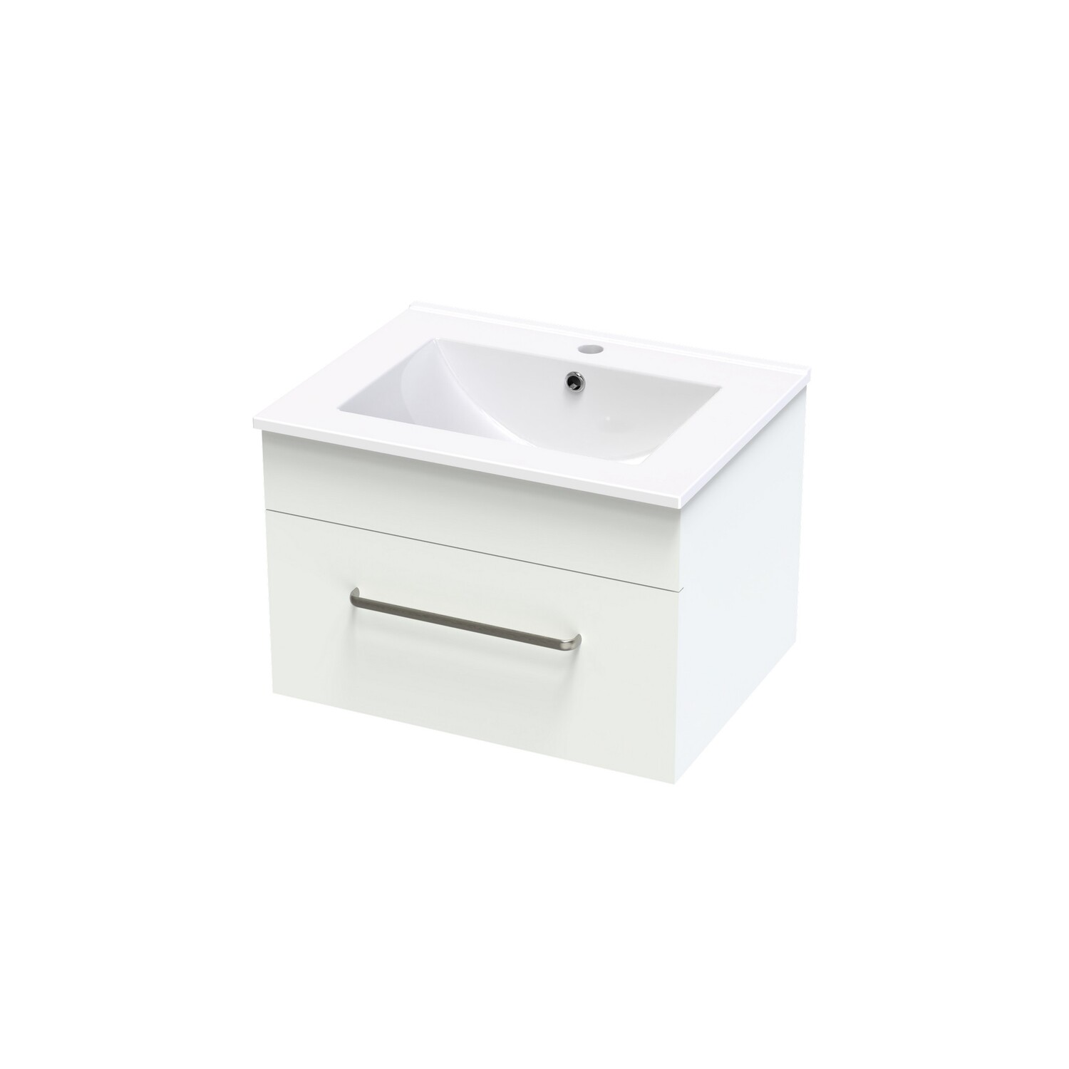 Pacific 600 Single Drawer White Melamine