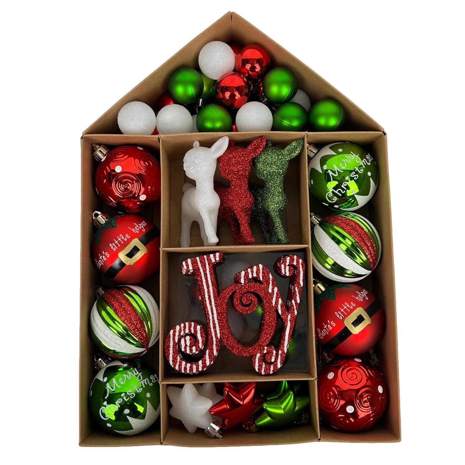 Christmas Ornaments Set Red / Green / White