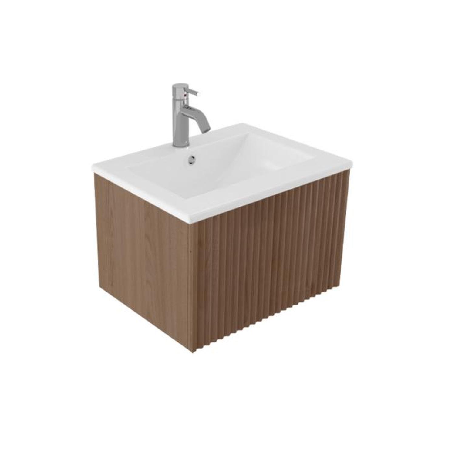 Wave Wall Hung Vanity 600mm Noce