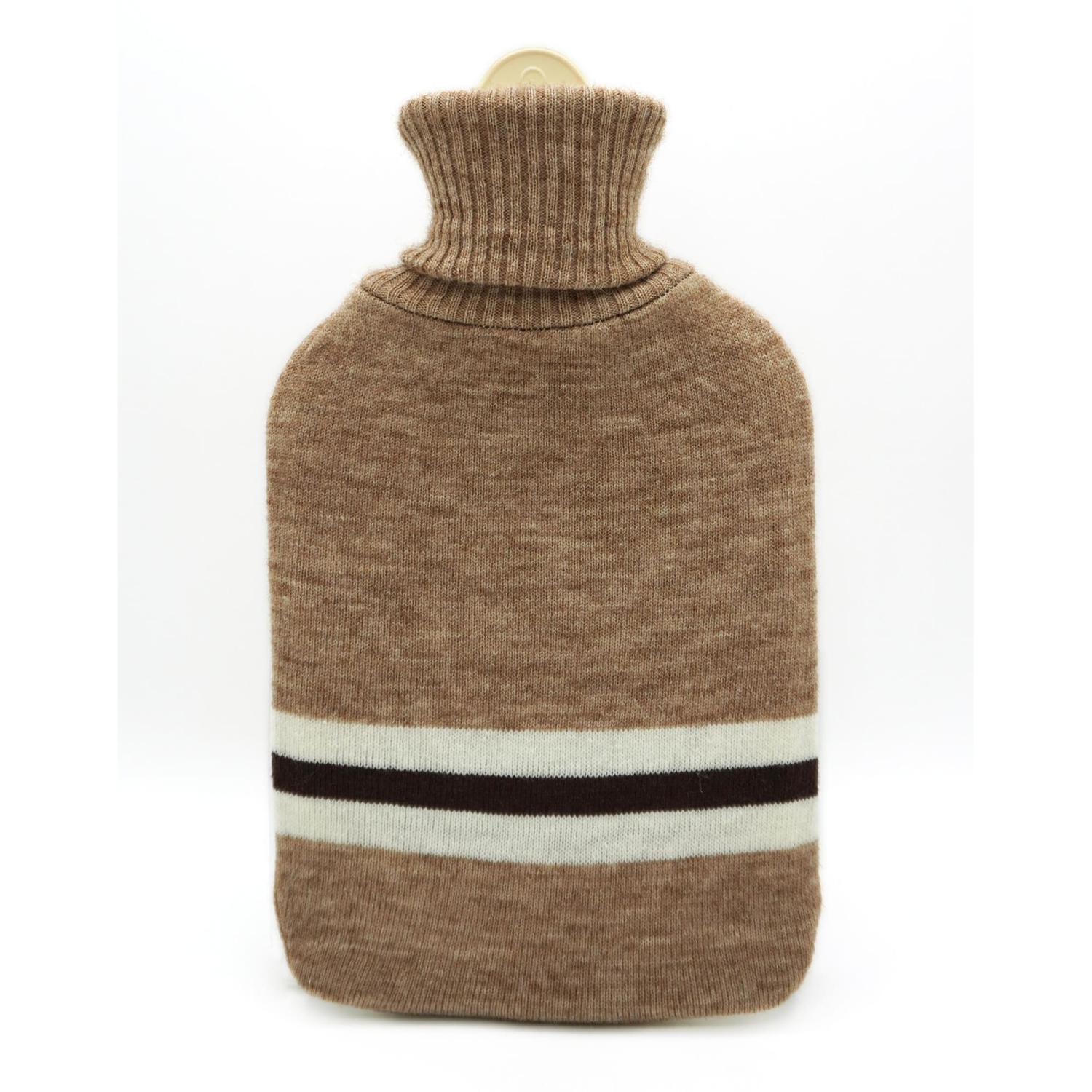 Hot Water Bottle with Cover 2L Beige Stripe