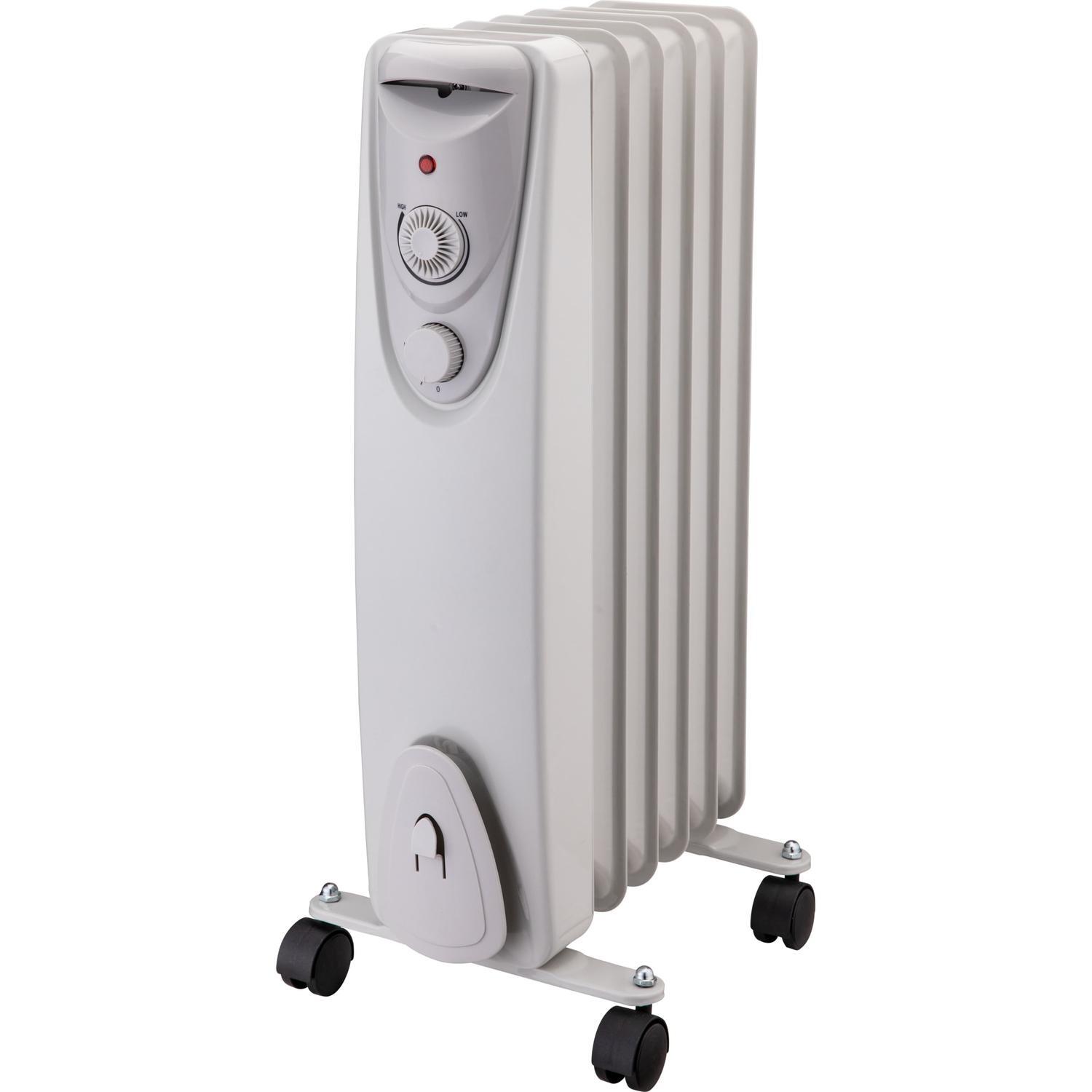 6 Fin Oil Free Column Heater 1kW White