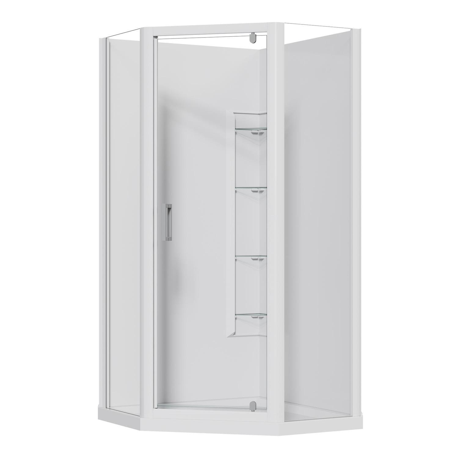 Corner Angle Corner Mould Acrylic Shower 1000 x 1000 x 2015mm White