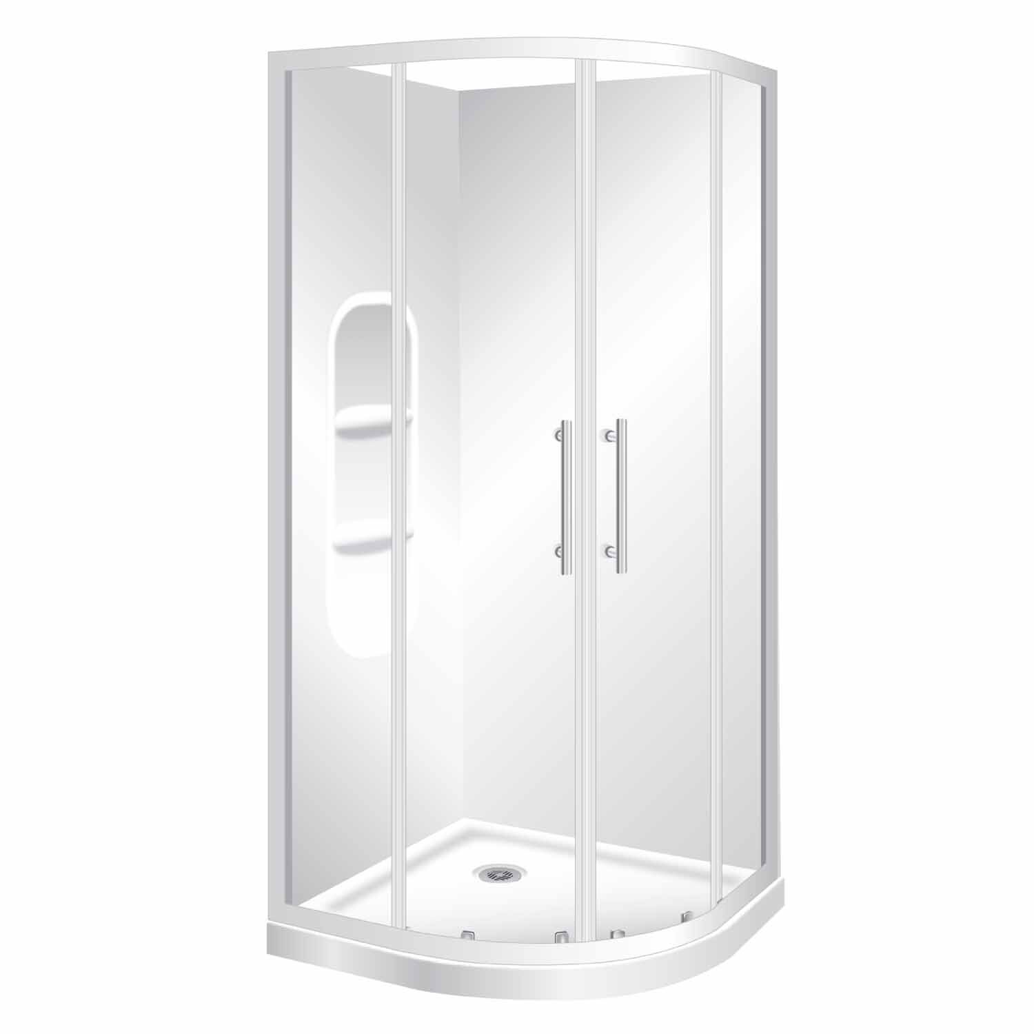 Round Shower Moulded Wall