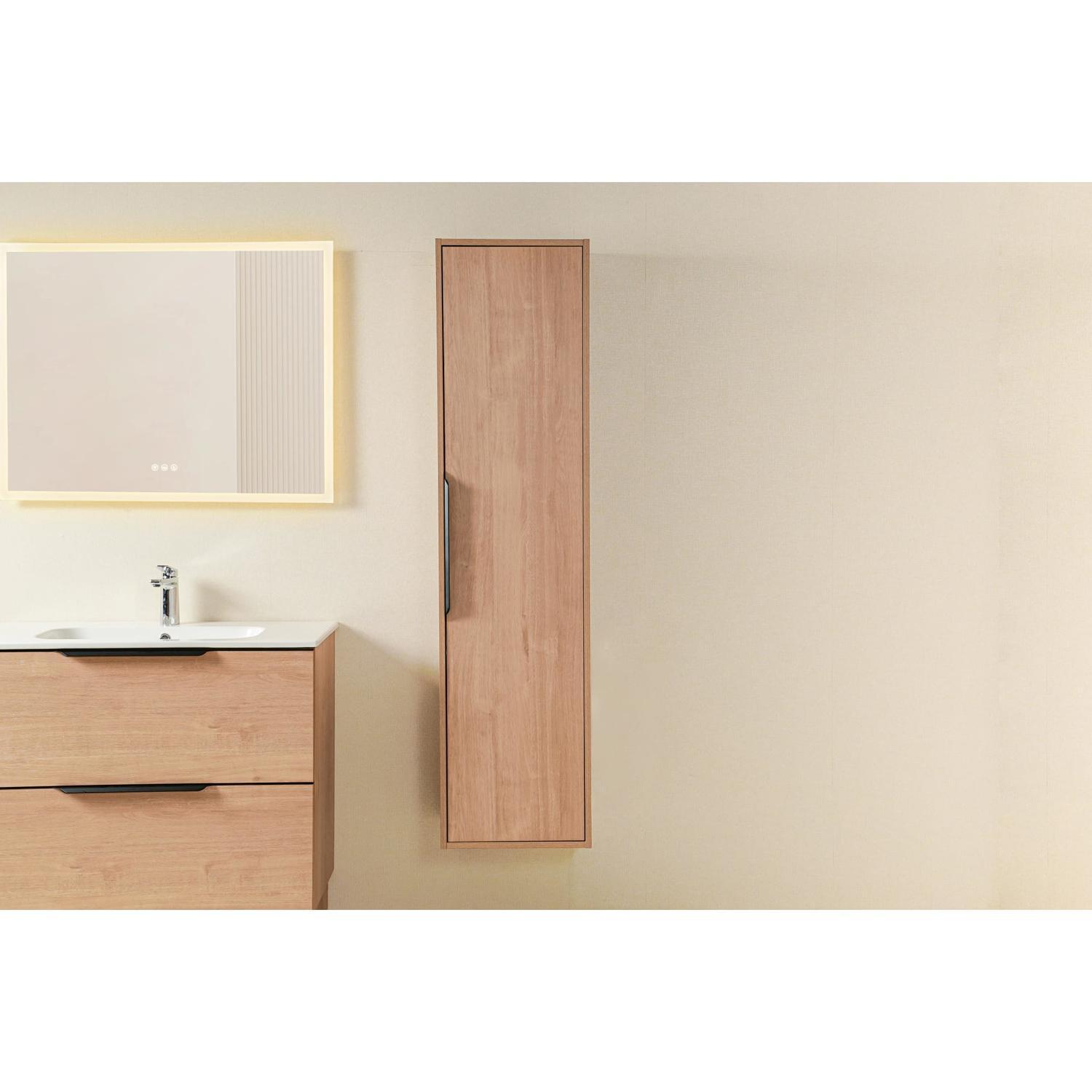 Keeley Wall Hung Tall Cabinet 1600mm Oak