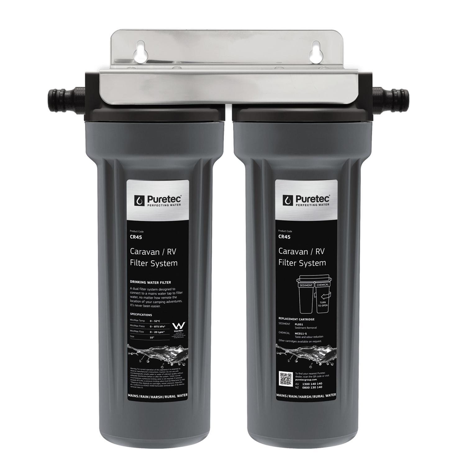 Dual Caravan Water Filter Cartridge  Grey