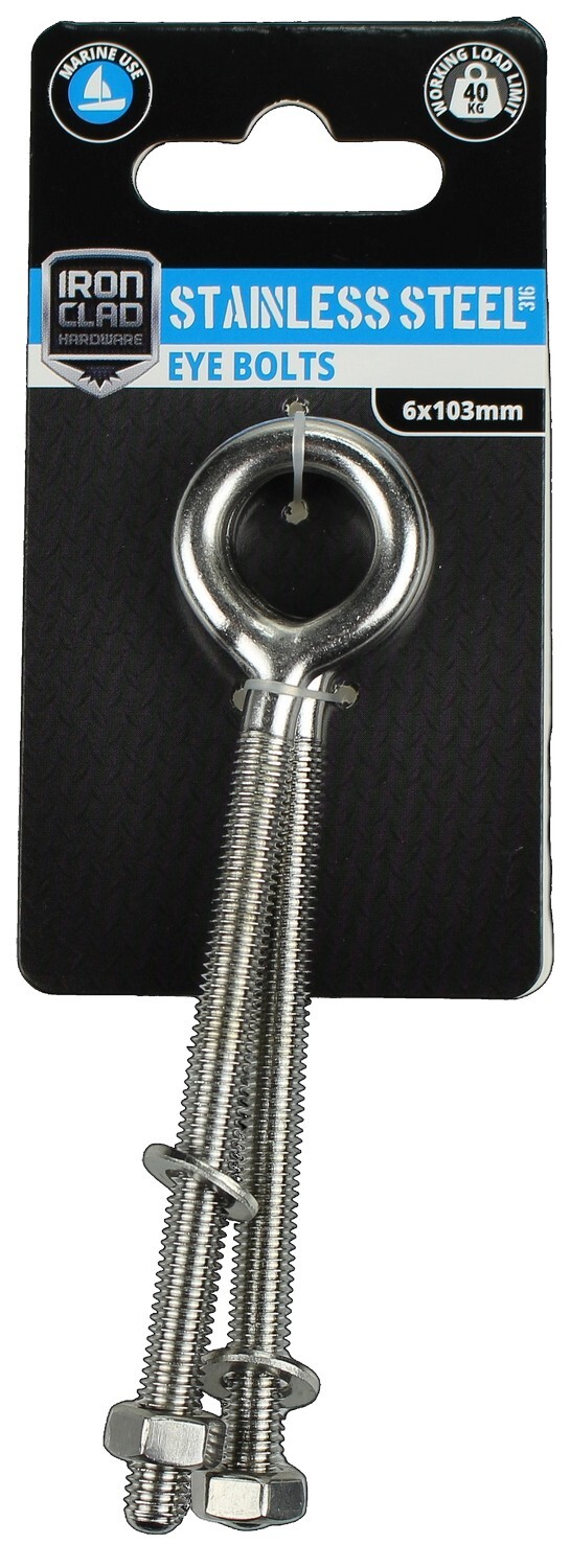 Eye Bolts 6x103mm Stainless Steel 316