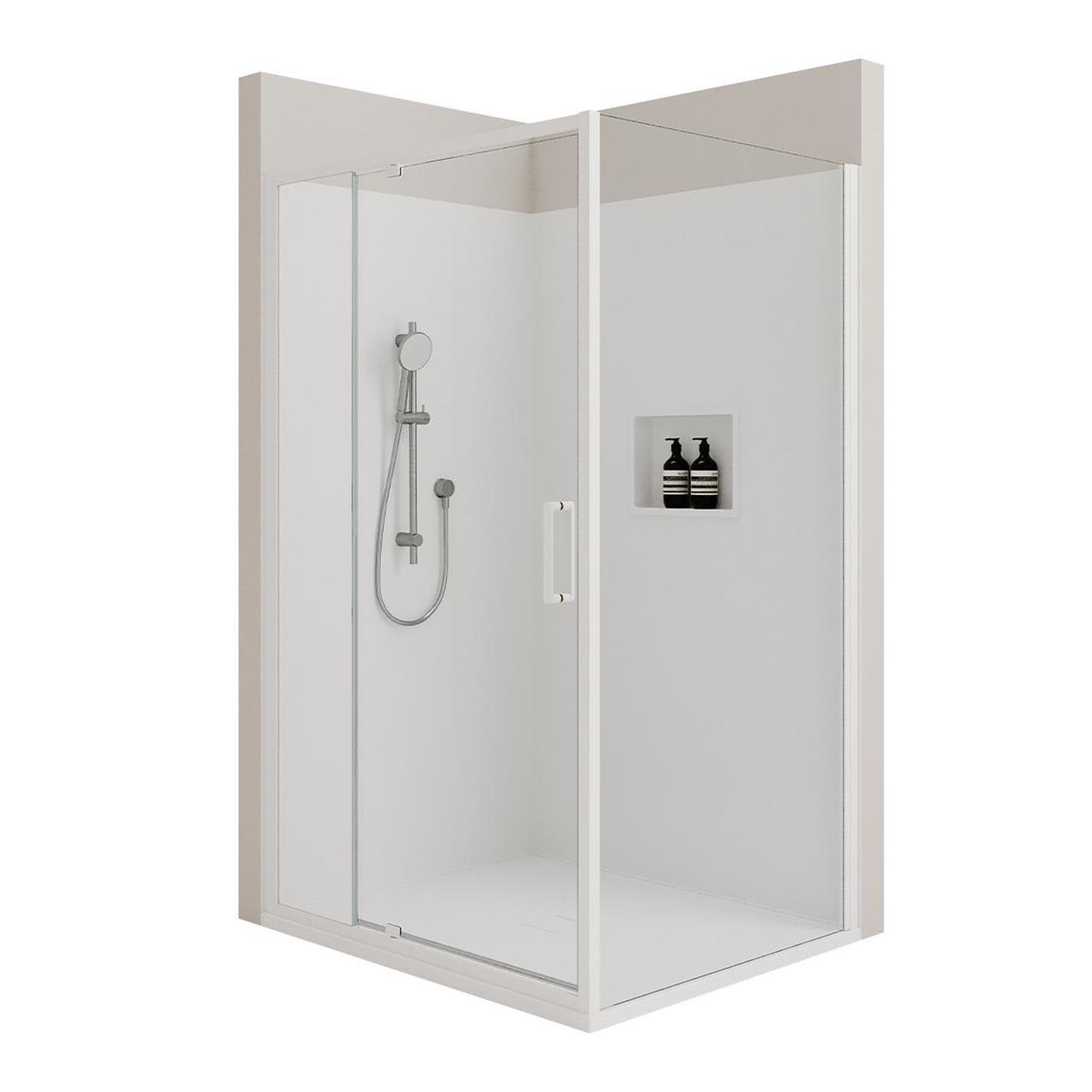 Shower Package With Hinged Screens & White Base