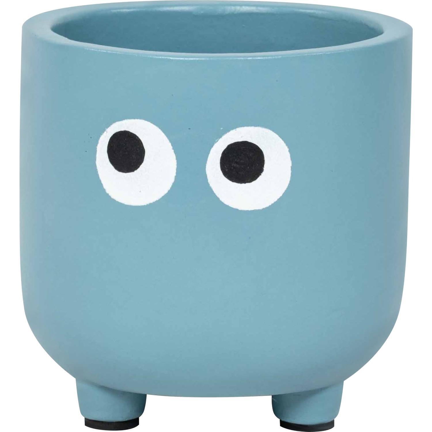 Indoor Ceramic Ghost Pot Blue 14cm