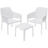 Outdoor Lounge Setting 3 Piece Seats 2 White