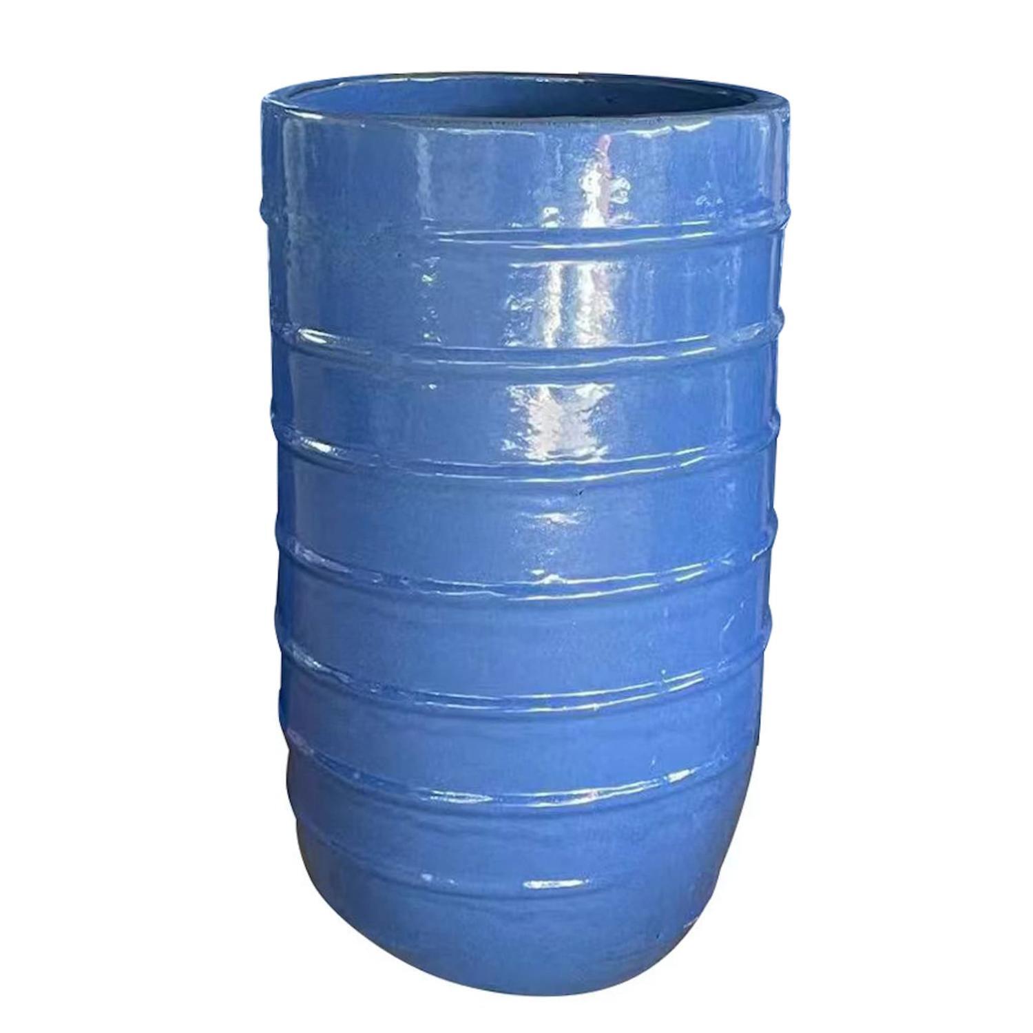 Glazed Cedar Outdoor Pot Blue S