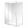 Capricorn Square Shower Flat Wall Left Hand Tray with 2 Panel Sliding Door
