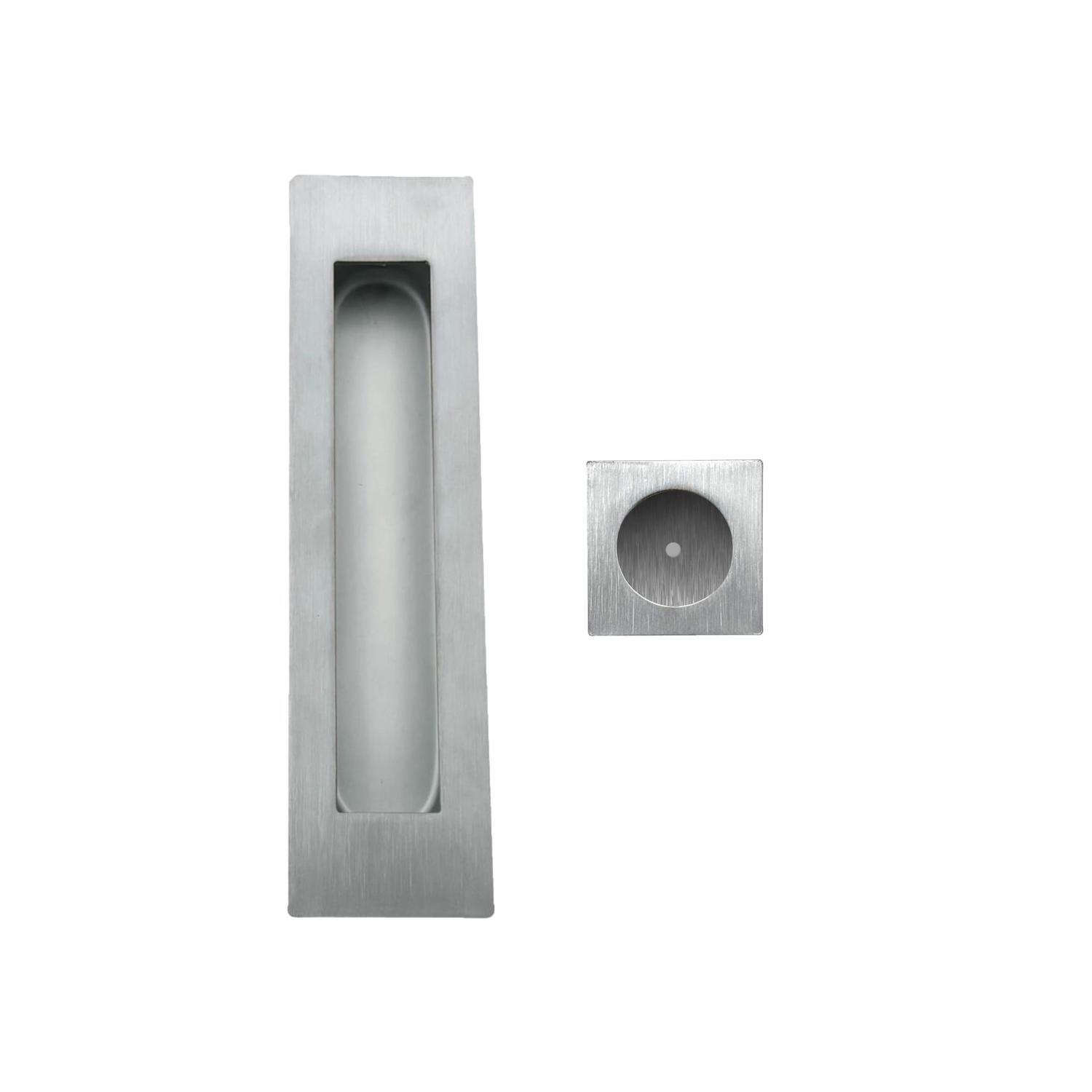 Flush & Finger Pull Set Brushed Satin Chrome