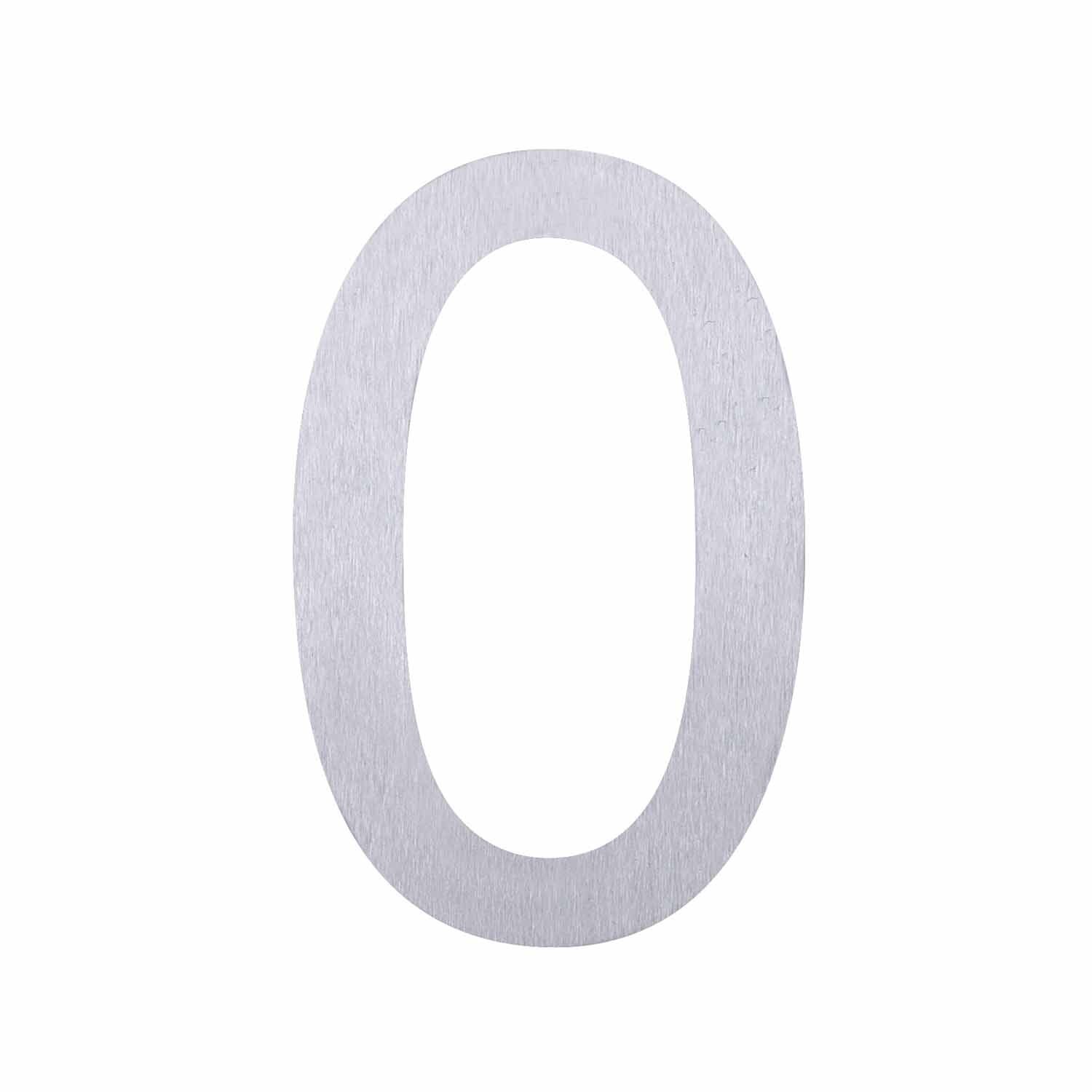 Adhesive Stainless Steel Numeral #0