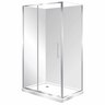 Capricorn Square Shower Flat Wall Left Hand Tray with 2 Panel Sliding Door