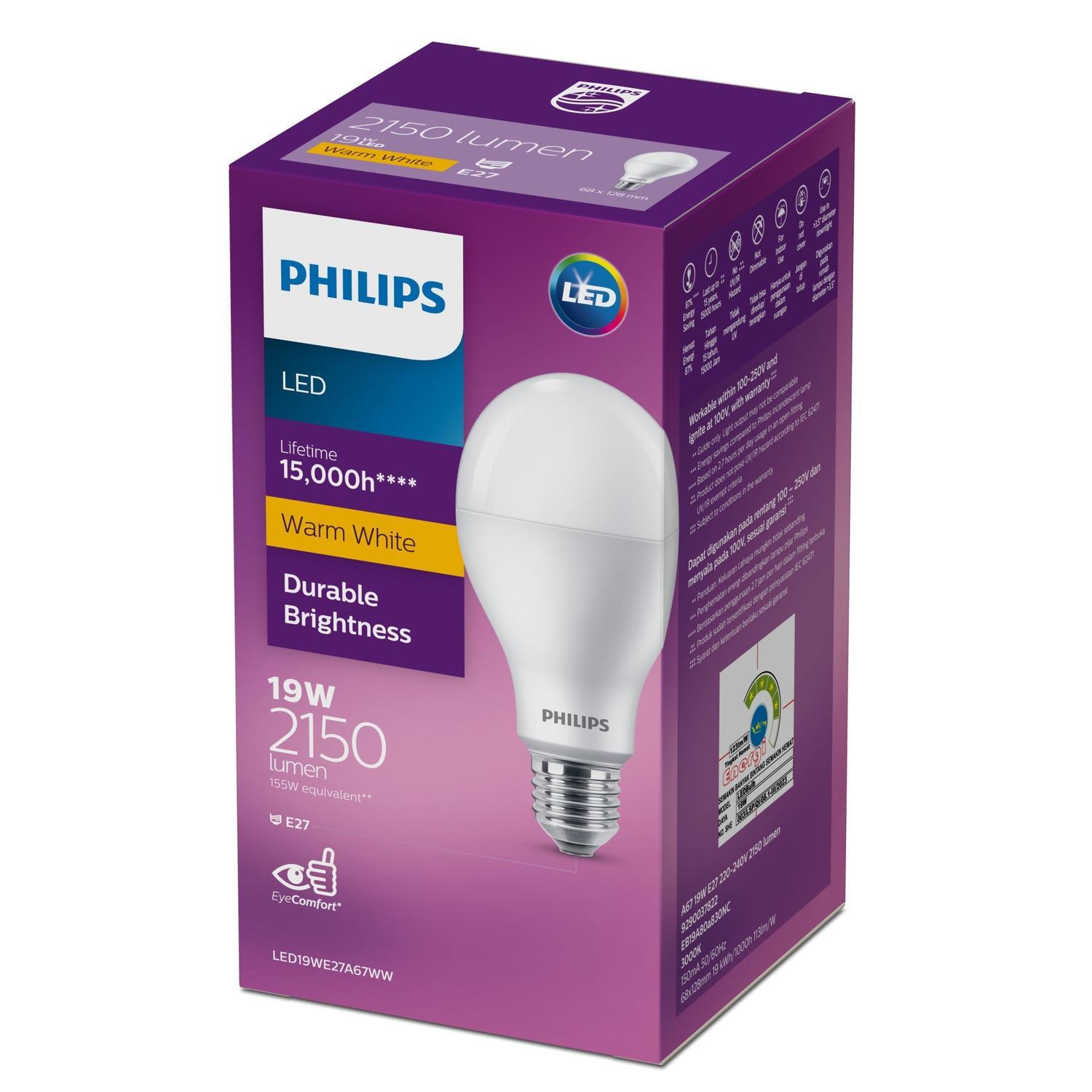 LED Bulb 19 Watt 2150 Lumens E27 Warm White Frosted