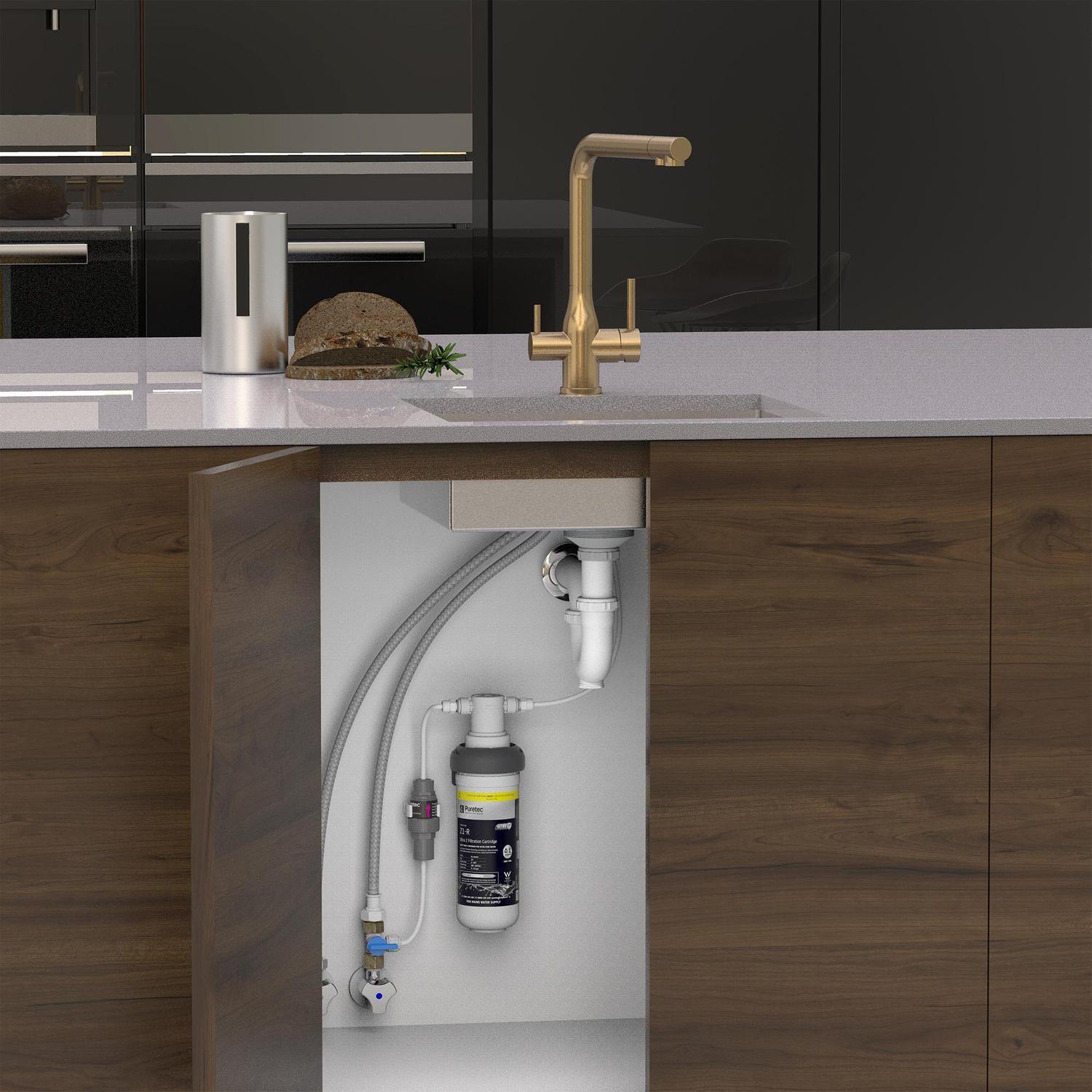 Elite E20 Water Filter Sink Mixer  Brushed Gold