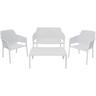 Vivid Outdoor Lounge Setting 4 Piece with Coffee Table White