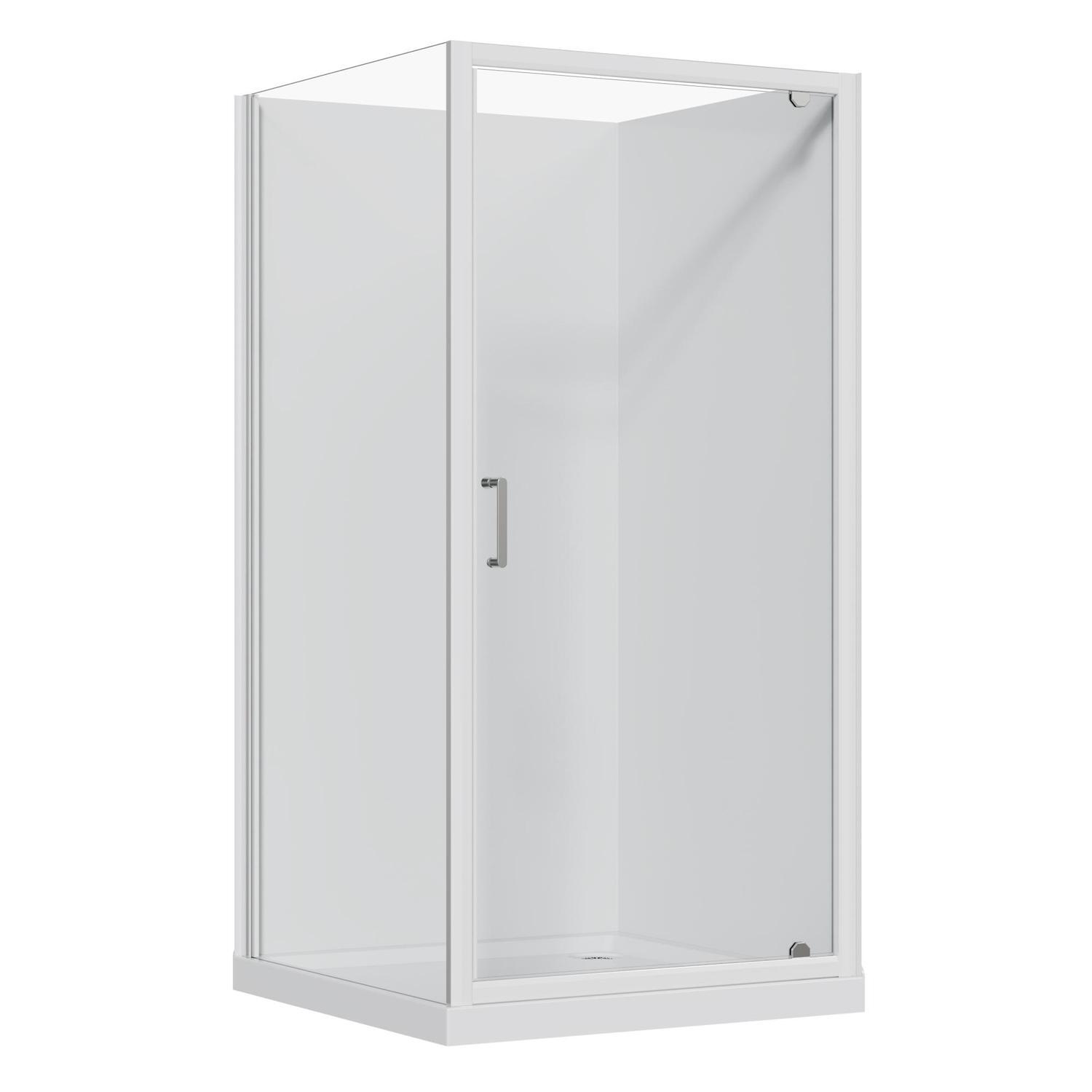 2 Sided Flat Wall Offset Waste Shower White