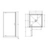 2 Sided Flat Wall Acrylic Shower 1000 x 1000 x 1965mm White
