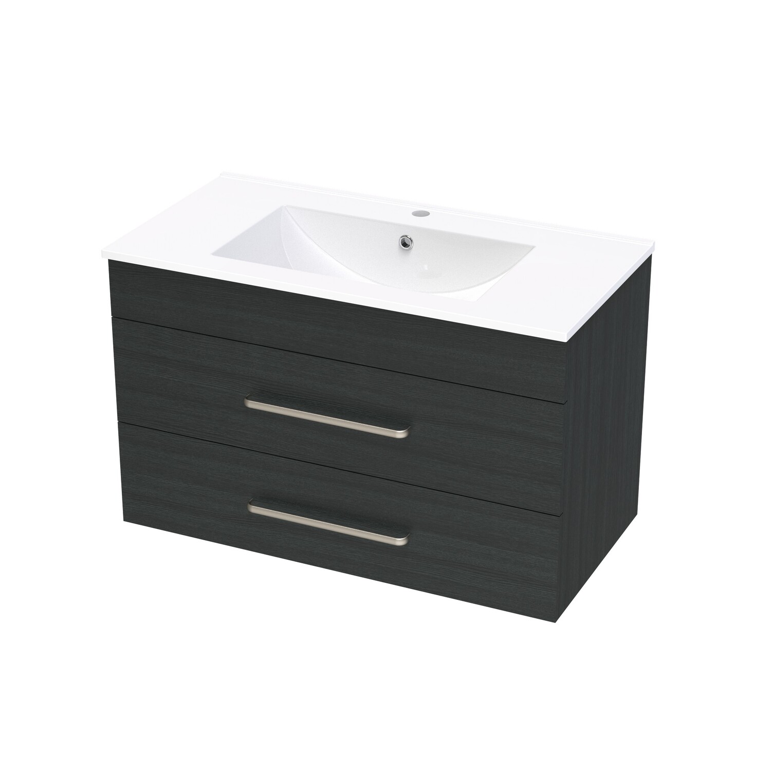 Pacific 900 Double Drawer Wall Charred Oak