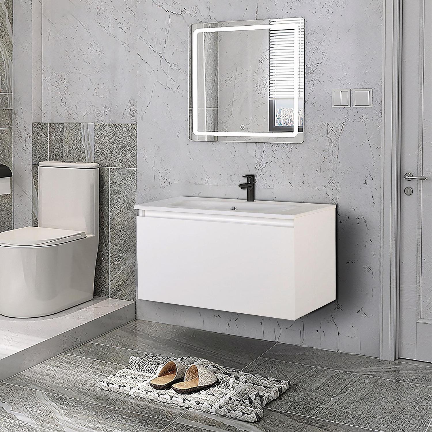 Metro Wall Hung Vanity and Basin 750mm White