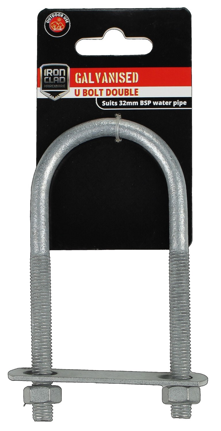 U Bolt Double 32mm Galvanised