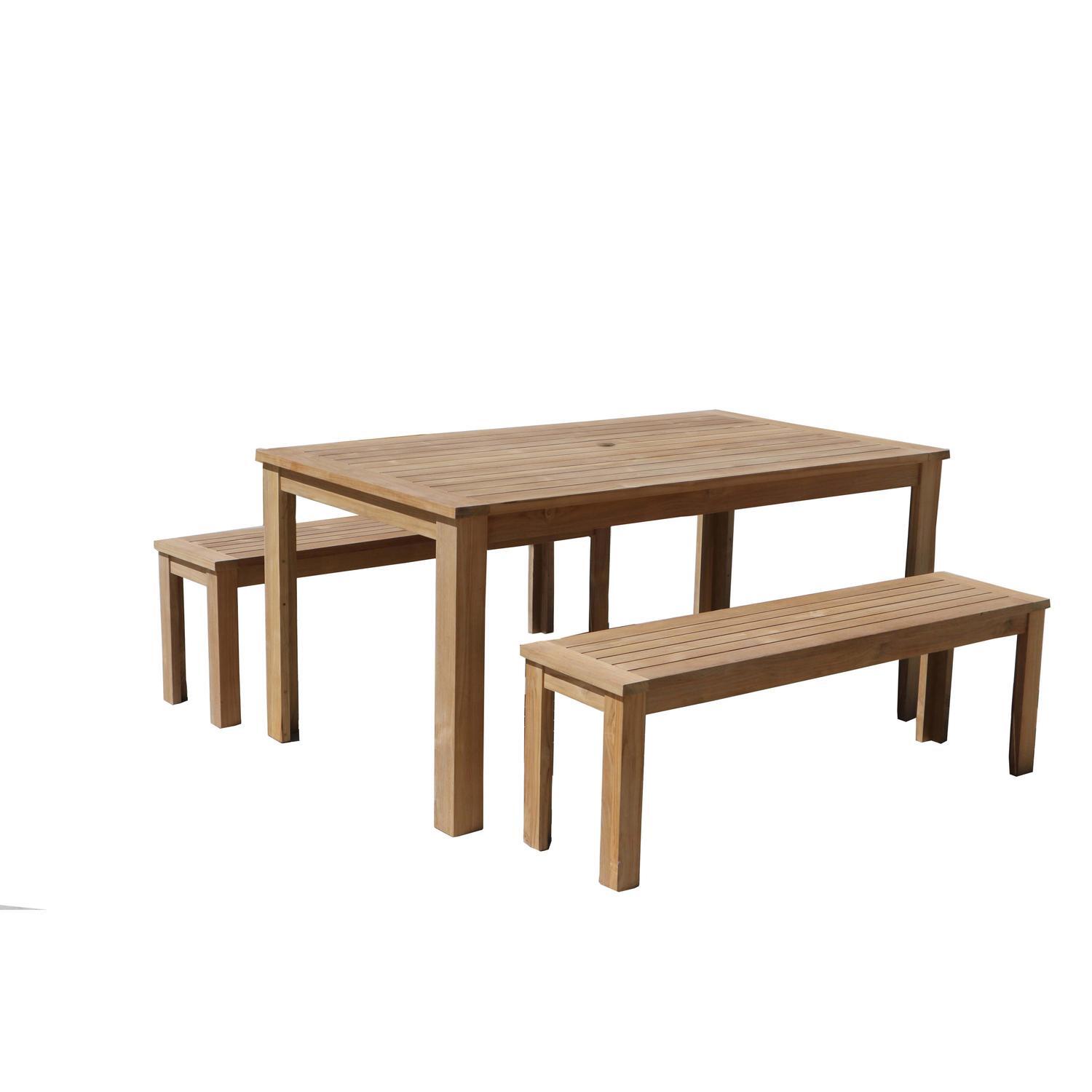 Teak Bench Setting