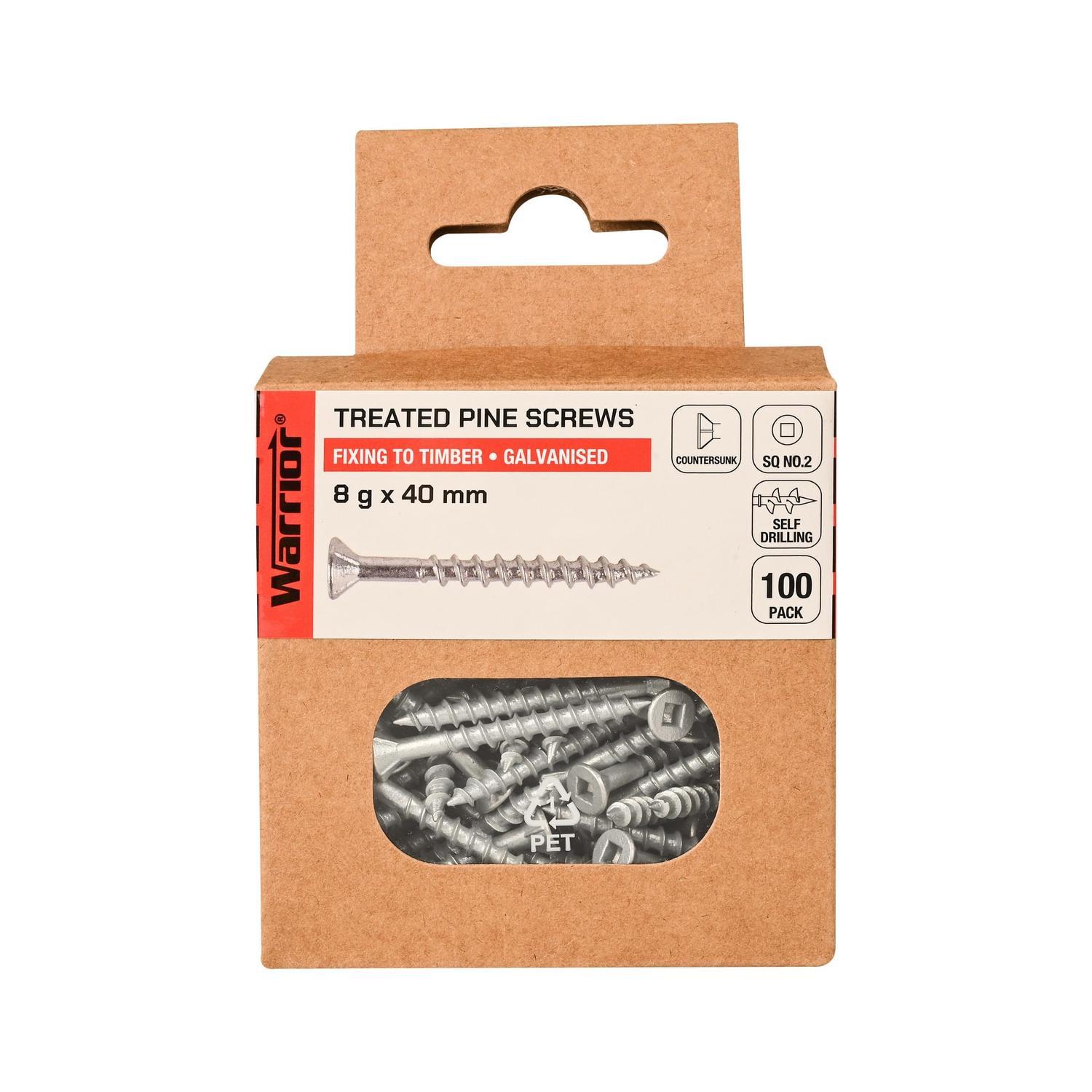 Treated Pine Screws 8 g x 40mm Galvanised
