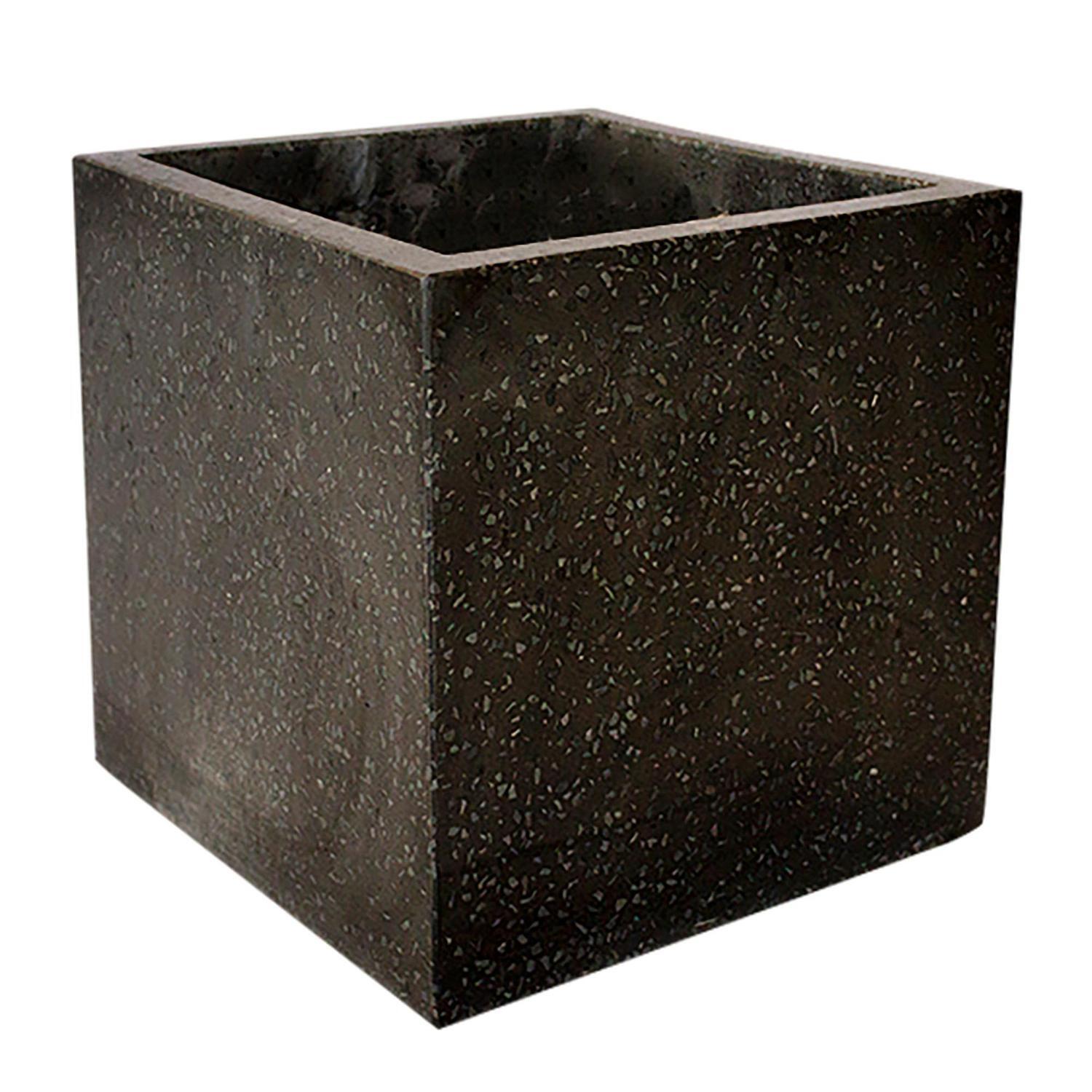 Cube Terrazzo Pot M Black