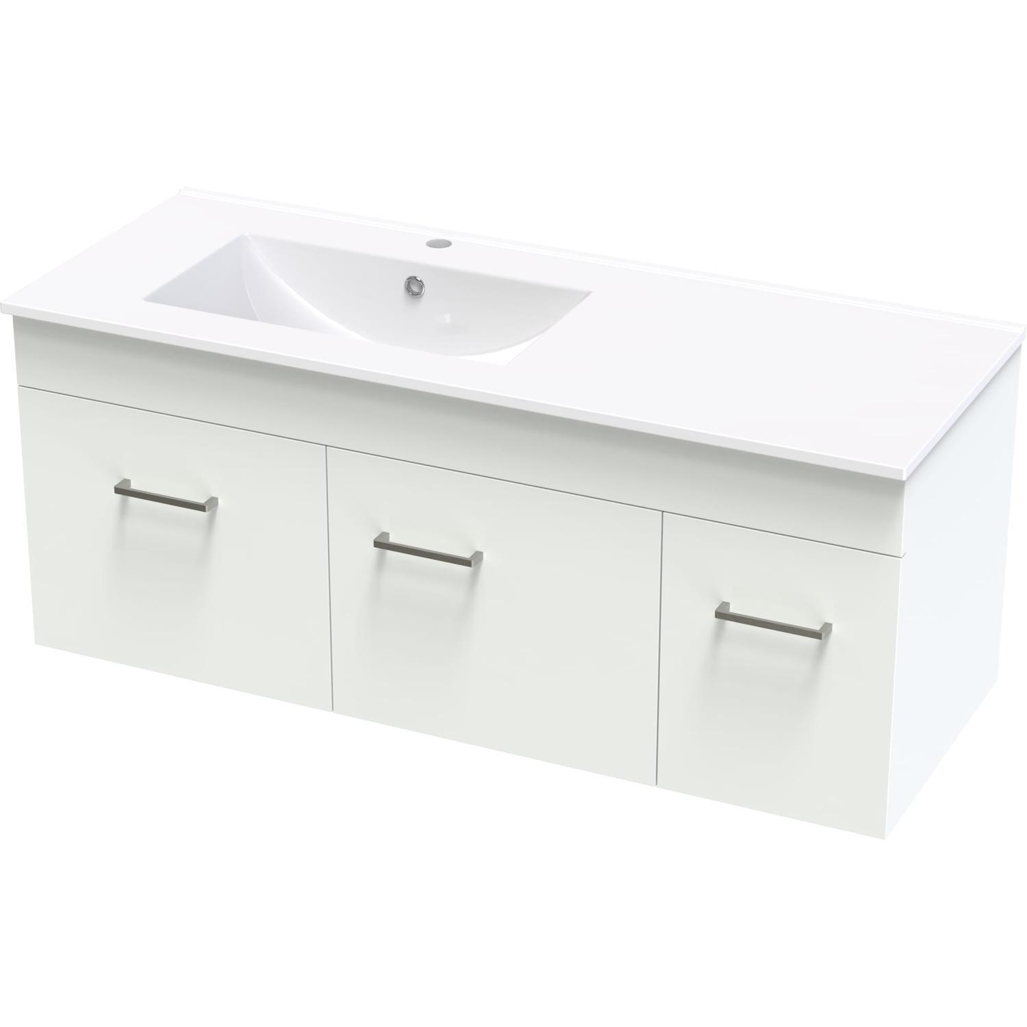 Classic Valley 1200 Left Hand Bowl Wall White Melamine