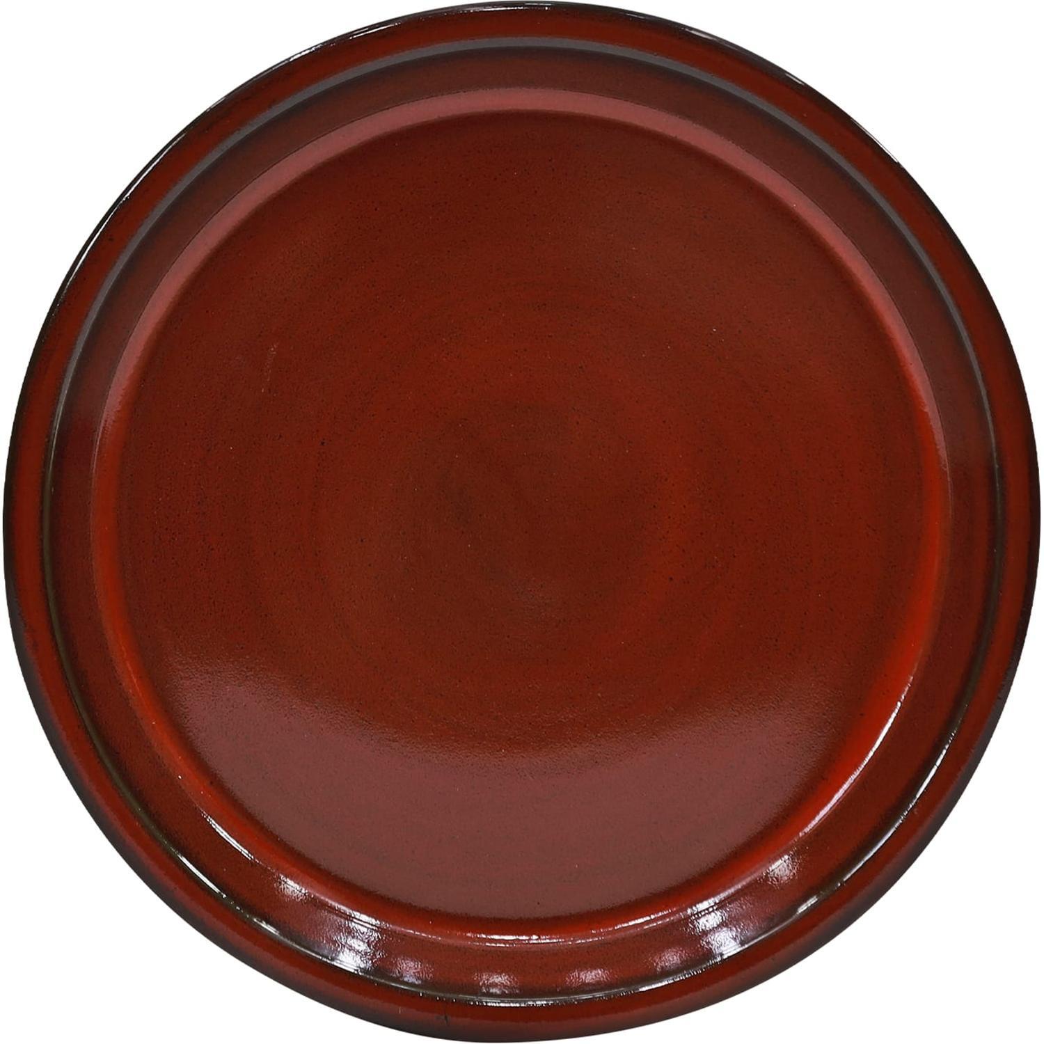 Glazed Round Saucer 22cm Firework Red