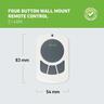 Four Button Wall Mount Remote Control Garage Door Opener  White